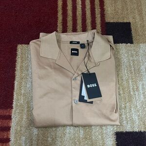 BOSS Beige Button Down Shirt NWT